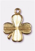 Breloque en métal trèfle à 4 feuilles 20x16 mm or x2