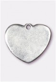 Breloque en métal coeur 22x20 mm argent vieilli x1