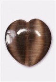 Oeil de chat coeur 12 mm dark brown x4