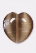 Oeil de chat coeur 12 mm light brown x4