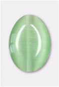 Oeil de chat palet ovale 14x10 mm peridot x4