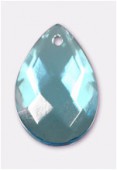 Pendentif à facettes amande 18x11 mm aqua x1 Pendentif à facettes amande 18x11 mm aqua x1