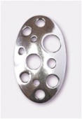 Argent 925 intercalaire ovale bombé 23x14 mm x1