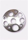 Argent 925 intercalaire rond bombé 15 mm x1