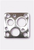 Argent 925 intercalaire carré bombé 13 mm x1
