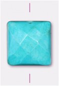 Magnesite carré à facettes 10 mm turquoise x1