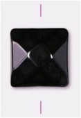 Black glass carré à facettes 10 mm x1