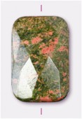 Unakite rectangle à facettes 30x20 mm x1