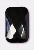 Black glass rectangle à facettes 30x20 mm x1