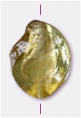 Feuille d'argent torsade 15x20 mm olivine x2
