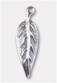 Argent 925 breloque feuille 20x6 mm x1