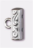 Argent 925 barrette 2 rangs 11x4 mm x1