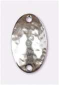 Argent 925 intercalaire ovale bombé martelé 17x10 mm x1