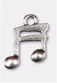 Breloque en métal double croche 15x12 mm argent vieilli x2
