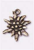 Breloque en métal edelweiss 18x16 mm bronze x2