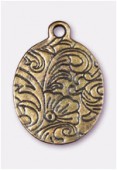 Breloque en métal bouquet de fleurs 24x17 mm bronze x1