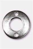 Perle en métal anneau 14 mm 2 trous argent vieilli x2