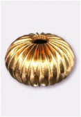Perle en laiton ronde 12x10 mm or x2
