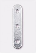 Argent 925 barrette 3 trous 12x2 mm x2