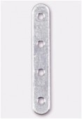 Argent 925 barrette 4 trous 16x2 mm x2