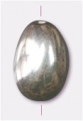 Galet en résine 46x30 mm argent x1