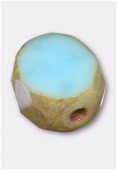 Palet à tranche facettée 8 mm blue turquoise picasso x4