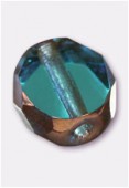 Palet à tranche facettée 8 mm blue zircon antique bronze x4