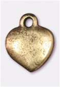 Breloque en métal coeur 8x10 mm bronze x4