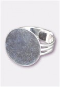 Bague réglable support à coller 16 mm argent x100