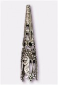 Cône estampé 40x10 mm argent vieilli x2