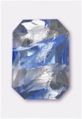 Cabochon rectangle 25x18 mm light sapphire silver foiled x1