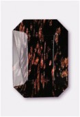 Cabochon rectangle 25x18 mm jet copper speckle x1
