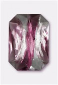 Cabochon rectangle 25x18 mm amethyst silver foiled x1