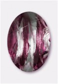 Cabochon ovale 25x18 mm amethyst silver foiled x1