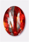 Cabochon ovale 25x18 mm fire opal silver foiled x1