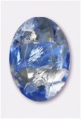 Cabochon ovale 25x18 mm light sapphire silver foiled x1