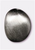 Galet en résine satin brossé 24x19 mm argent vieilli x1