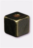 Cube en résine satin brossé 8 mm bronze x2