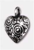 Argent 925 breloque coeur 15x11,5 mm x1