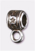 Attache breloque en métal 8x4 mm argent x4