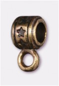 Attache breloque en métal 8x4 mm bronze x4