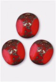 Perle 3-cut picasso 6 mm coral x12