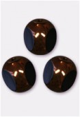 Perle 3-cut picasso 10 mm jet antiqued bronze x6
