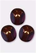 Perle 3-cut picasso 10 mm amethyst antiqued bronze x6