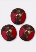 Perle 3-cut picasso 10 mm blood red x6