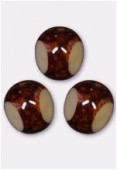 Perle 3-cut picasso 10 mm ivory x6