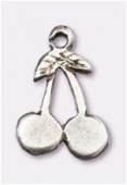 Breloque en métal cerises 14x10 mm argent vieilli x2