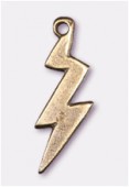 Breloque en métal éclair 20x6 mm bronze x2