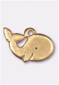 Breloque en métal baleine 15x9 mm bronze x2
