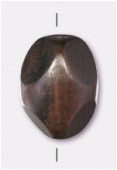 Olive à facettes en bois kamagong 20x14 mm x2